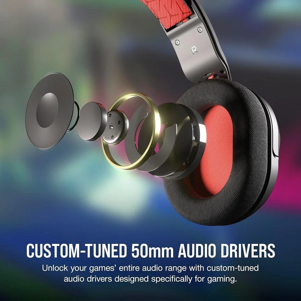 Corsair HS35 v2 Wired Gaming Headset Red 3.5mm Jack PC‎ PS5 Xbox Switch